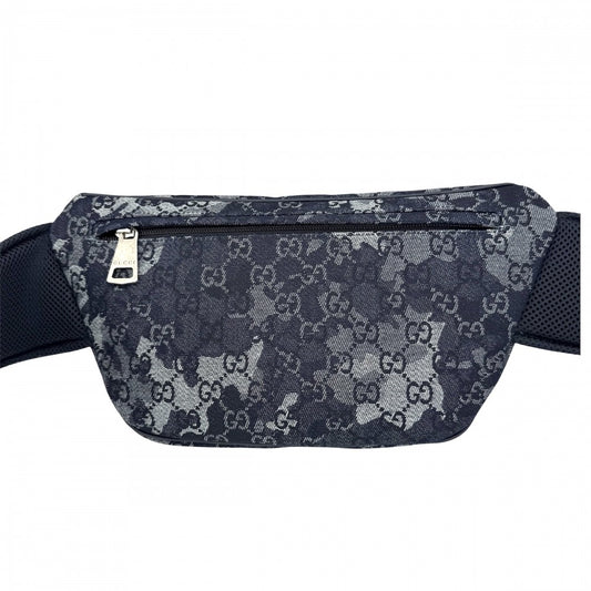 GUCCI グッチ ウエストバッグ ウエストポーチ ボディバッグ 851706 GGデニム ネイビー 紺 シルバー金具 メンズ【中古品】