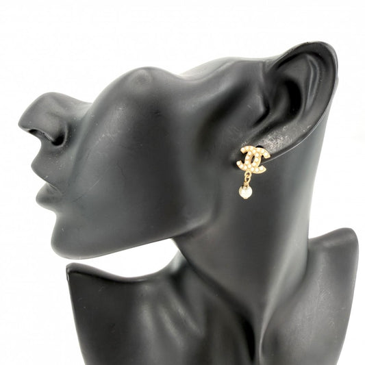 CHANEL シャネル ピアス ココマーク アクセサリー スイング ゴールド GP フェイクパール 03A レディース 約3.1g 2003年【中古品】