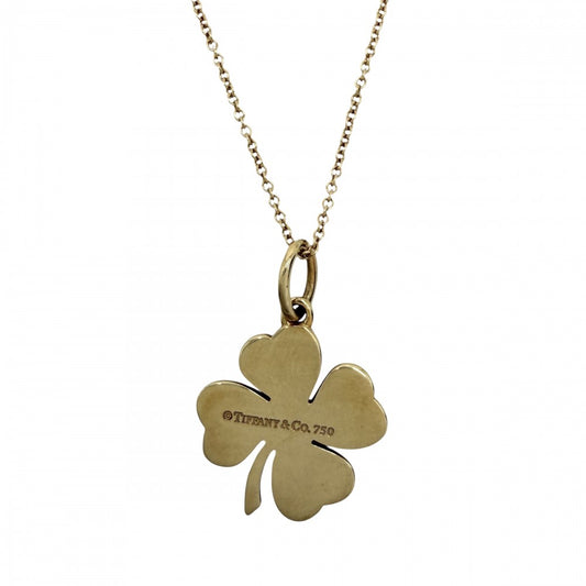 TIFFANY&Co. ティファニー ネックレス クローバー 18金YG Au750 ジュエリー アクセサリー K18イエローゴールド レディース 約5.1g【中古品】