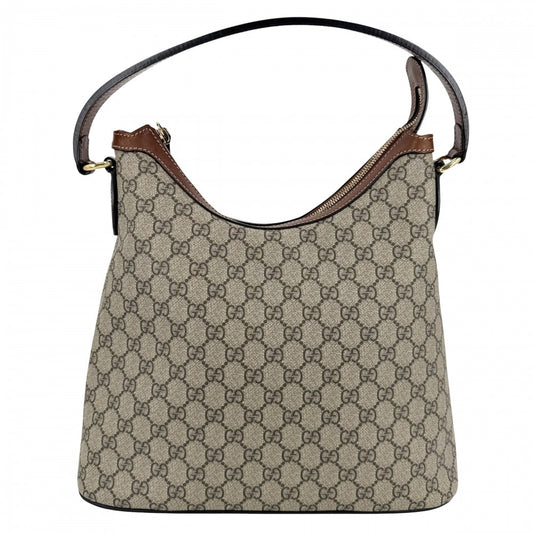 GUCCI グッチ 2WAY ホーボーバッグ ハンドバッグ ショルダーバッグ 414930 GGスプリームキャンバス レザー ベージュ ブラウン 茶 ゴールド金具 レディース【中古品】