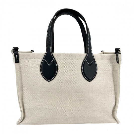 GUCCI グッチ 2WAY 日本限定 ミディアムトートバッグ ハンドバッグ ショルダーバッグ グッチ リド 772144 コットンリネンキャンバス レザー ベージュ ネイビー 紺 シルバー金具 レディース【中古品】