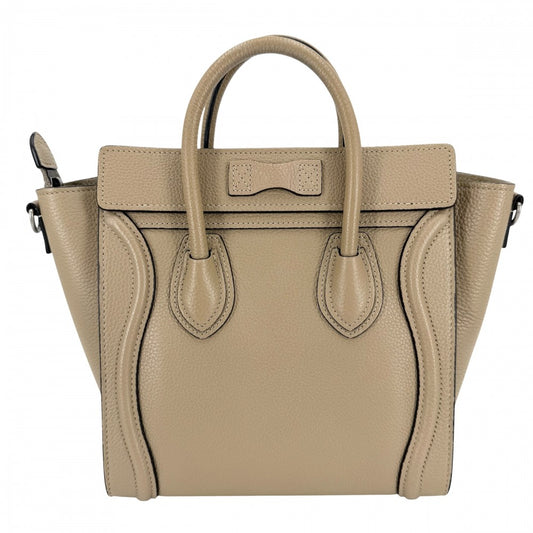 CELINE セリーヌ 2WAY ラゲージ ナノ ハンドバッグ ショルダーバッグ 189243DRU レザー ブラウン 茶 シルバー金具 レディース【中古品】