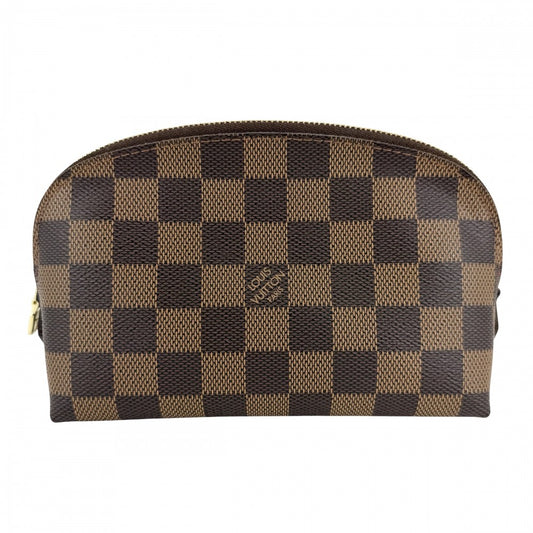 LOUIS VUITTON ルイヴィトン ポーチ ダミエ ポシェットコスメティックPM 化粧ポーチ 小物入れ アクセサリーポーチ N47516 ブラウン 茶 ゴールド金具 レディース【中古品】