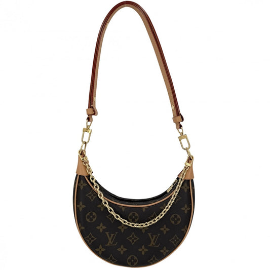 LOUIS VUITTON ルイヴィトン ショルダーバッグ モノグラム ループ 2WAY ハンドバッグ 小さめ かばん 鞄 M81098 ブラウン 茶 ゴールド金具 レディース【中古品】