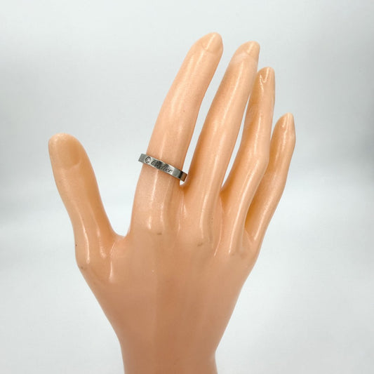 CARTIER カルティエ 指輪 Cドゥ エングレーブド ジュエリー アクセサリー 1Pダイヤ 49サイズ Pt950プラチナ ダイヤモンド 約9号 レディース 約4.8g【中古品】
