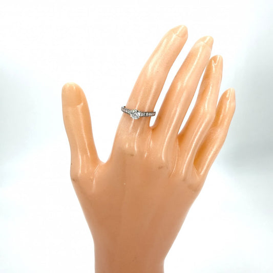 Van Cleef & Arpels ヴァンクリーフ&アーペル 指輪 リング ロマンス ソリティア アクセサリー ジュエリー Pt950プラチナ ダイヤモンド0.41ct 約9号 レディース 約2.6g【中古品】