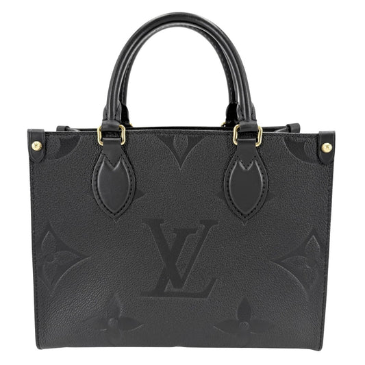 LOUIS VUITTON ルイヴィトン 2WAY オンザゴーPM ハンドバッグ ショルダーバッグ ミニバック ノワール M45653 モノグラムアンプラント ブラック 黒 ゴールド金具 レディース【中古品】