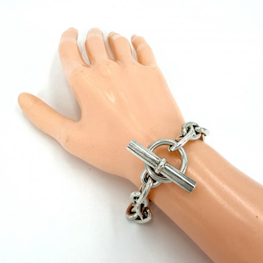 HERMES エルメス ブレスレット シェーヌダンクルMM アクセサリー ジュエリー 15コマ シルバー シルバー925 メンズ 約57.1g【中古品】