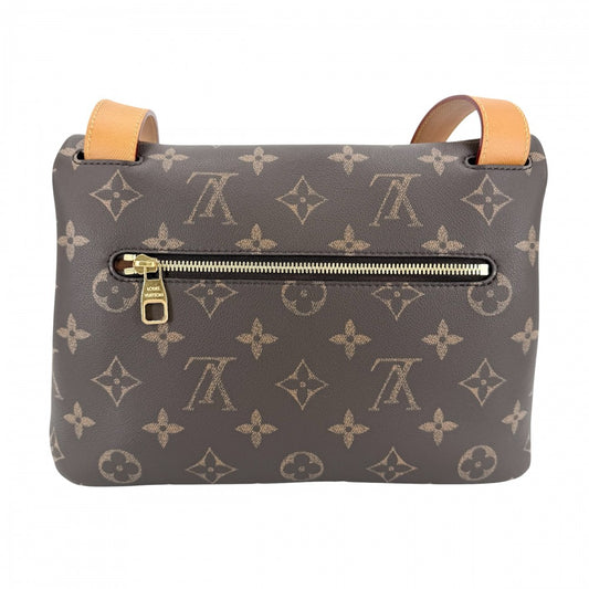 LOUIS VUITTON ルイヴィトン ショルダーバッグ モノグラム テイクアウト・メッセンジャー M28113 モノグラムキャンバス ブラウン 茶 ゴールド金具 メンズ【中古品】