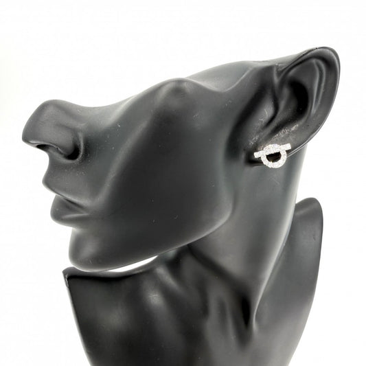 HERMES エルメス ピアス フィネス ジュエリー Au750 18金WG K18ホワイトゴールド ダイヤモンド0.92ct レディース 約4.7g【中古品】