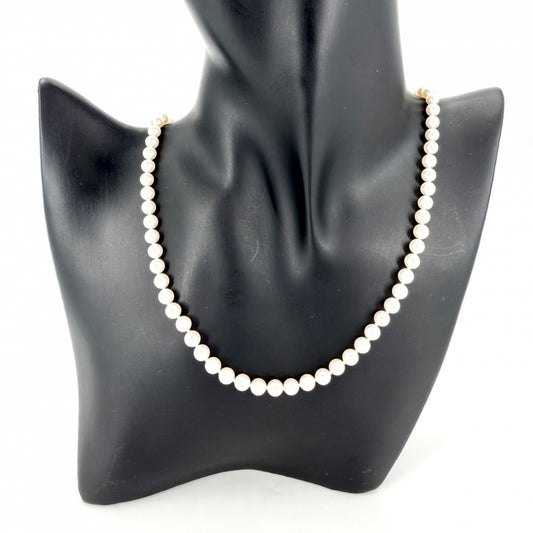 TIFFANY&Co. ティファニー ネックレス パールネックレス シグネチャー 真珠 ジュエリー K18イエローゴールド パール パール レディース 約18.0g【中古品】
