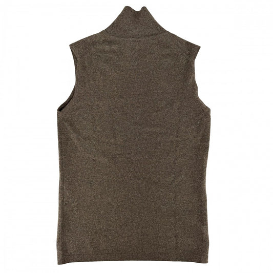 HERMES エルメス タンクトップ ハイネック トップス ノースリーブ 服 アパレル 34 ブラウン 茶 春 秋 カシミヤ レディース【中古品】