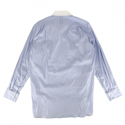 【秋物特集】 LOEWE ロエベ 長袖シャツ ストライプ アシンメトリー トップス 服 XS Q825337X05 ブルー 青 ホワイト 白 春 夏 秋 コットン ポリアミド ポリウレタン レディース【中古品】