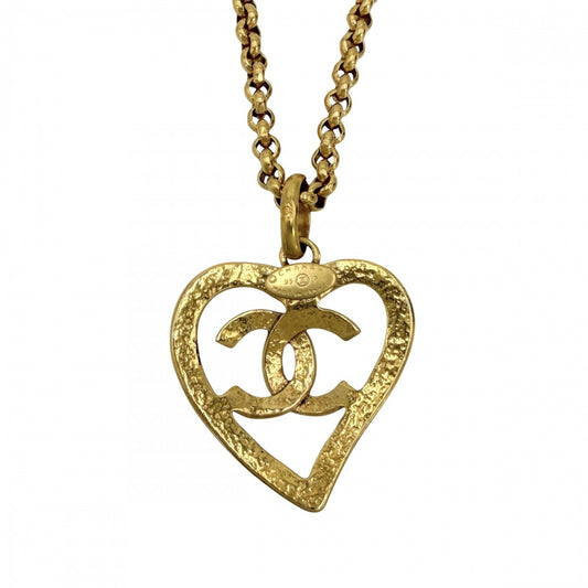 CHANEL シャネル ネックレス ココマーク ハート アクセサリー ヴィンテージ チェーン GP ゴールド レディース 約50.0g 1995年【中古品】