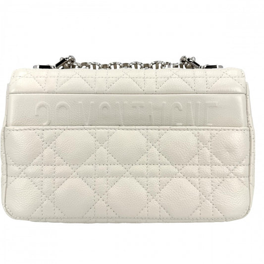 Dior ディオール ショルダーバッグ カナージュ Dior Caro バッグ スモール カロ チェーン レザー かばん 鞄 レザー ホワイト 白 シルバー金具 レディース【中古品】