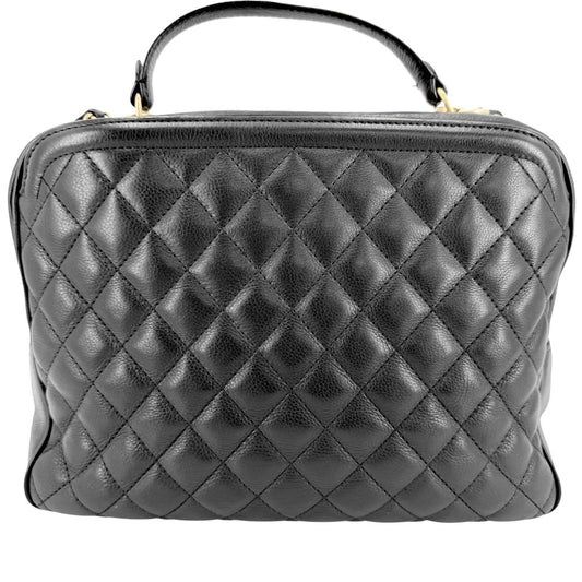 CHANEL シャネル 2WAY マトラッセ バニティバッグ チェーンショルダーバッグ ハンドバッグ レザー ブラック 黒 ゴールド金具 レディース【中古品】