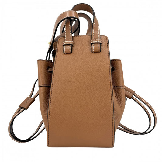 LOEWE ロエベ 2WAY ハンモック ミニ ショルダーバッグ ハンドバッグ カーフ ブラウン 茶 ゴールド金具 レディース【中古品】