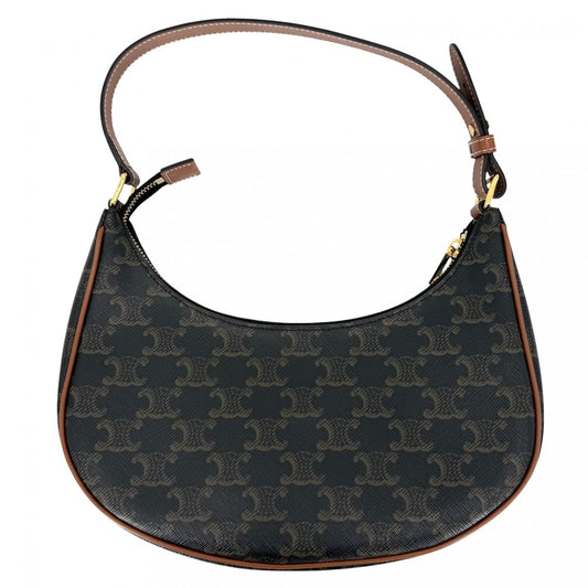 CELINE セリーヌ ショルダーバッグ アヴァバッグ トリオンフ ワンハンドル ハンドバッグ レザー ブラウン 茶 ゴールド金具 レディース【中古品】