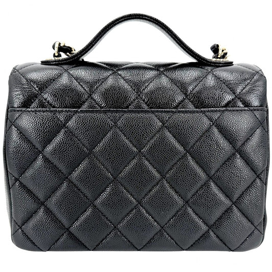 CHANEL シャネル 2WAY マトラッセ ココマーク ハンドバッグ チェーンショルダーバッグ ビジネスアフィニティ キャビアスキン ブラック 黒 ゴールド金具 レディース【中古品】