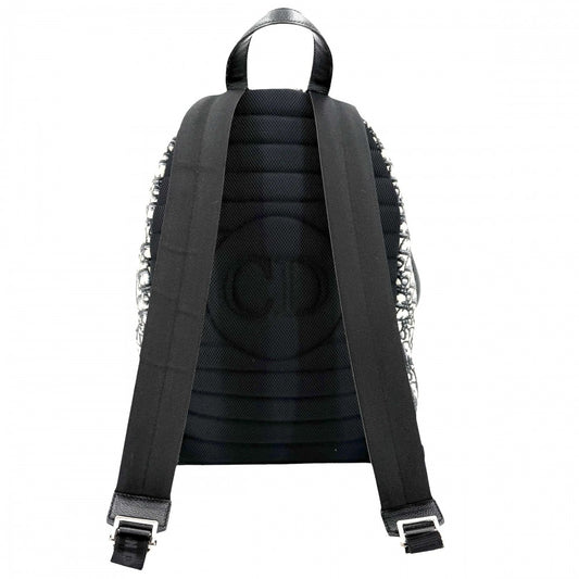Christian Dior クリスチャンディオール リュック オブリーク Rider バックパック キャンバス レザー ベージュ ネイビー 紺 シルバー金具 メンズ【中古品】