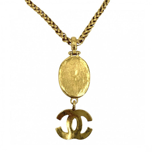 CHANEL シャネル ネックレス ココマーク ロングネックレス アクセサリー GP タイガーアイ 95A ゴールド レディース 約81.8g 1995年【中古品】