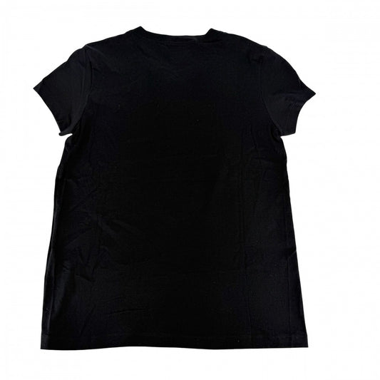 CHANEL シャネル 半袖Tシャツ ココマーク コサージュ付き アパレル 服 トップス 38 ブラック 黒 夏 コットン レディース【中古品】