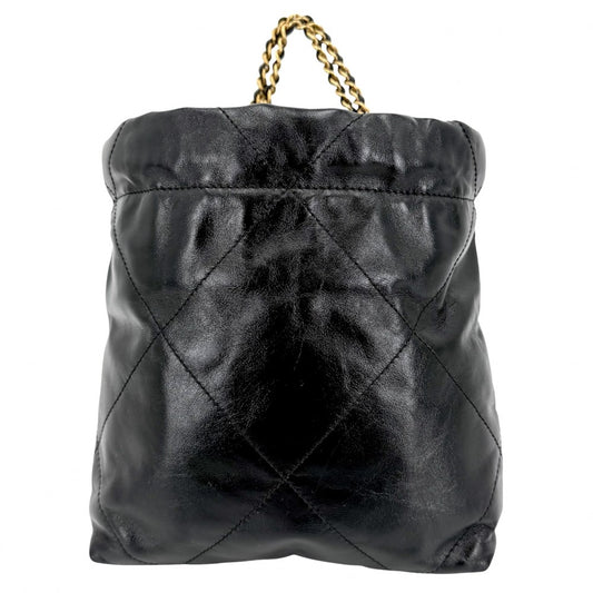 CHANEL シャネル 2WAY シャネル22 チェーンショルダーバッグ ハンドバッグ ミニバッグ AS3980 レザー ブラック 黒 ゴールド金具 レディース【中古品】