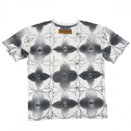 LOUIS VUITTON ルイヴィトン 半袖Tシャツ モノグラム シボリ プリンテッド トップス 服 アパレル M ホワイト 白 グレー 春 夏 コットン メンズ【中古品】