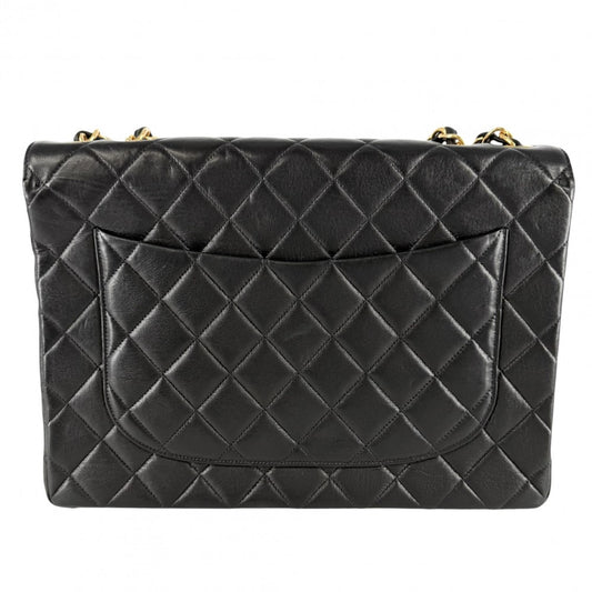 CHANEL シャネル ショルダーバッグ デカマトラッセ ココマーク ダブルチェーン ターンロック ラムスキン ブラック 黒 ゴールド金具 レディース【中古品】