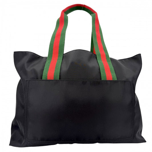 GUCCI グッチ トートバッグ シェリーライン ハンドバッグ 802172 ナイロン ブラック 黒 シルバー金具 メンズ【中古品】