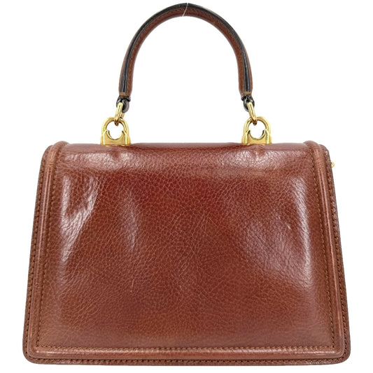 DOLCE&GABBANA ドルチェアンドガッバーナ 2WAY ディヴォーション スモール チェーン DEVOTION ハート ドルガバ かばん 鞄 レザー ブラウン 茶 ゴールド金具 レディース【中古品】