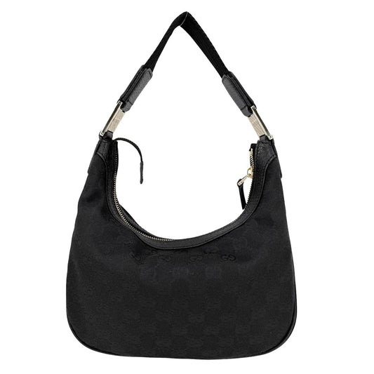 GUCCI グッチ ハンドバッグ ワンハンドバッグ 145811 GGキャンバス レザー ブラック 黒 ゴールド金具 レディース【中古品】