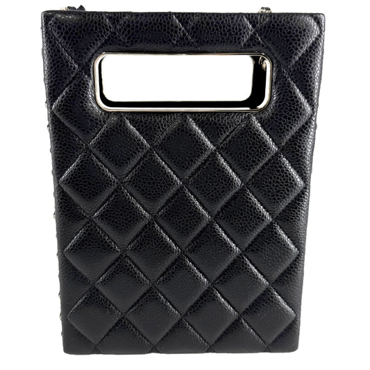 CHANEL シャネル ショルダーバッグ マトラッセ イヴニング ココマーク キャビアスキン ブラック 黒 ゴールド金具 レディース【中古品】