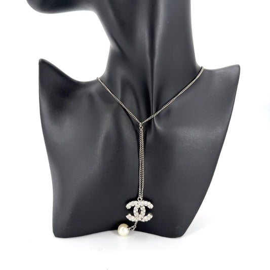 CHANEL シャネル ネックレス ロングネックレス ココマーク アクセサリー ラインストーン フェイクパール GP B14P レディース 約12.5g 2014年【中古品】