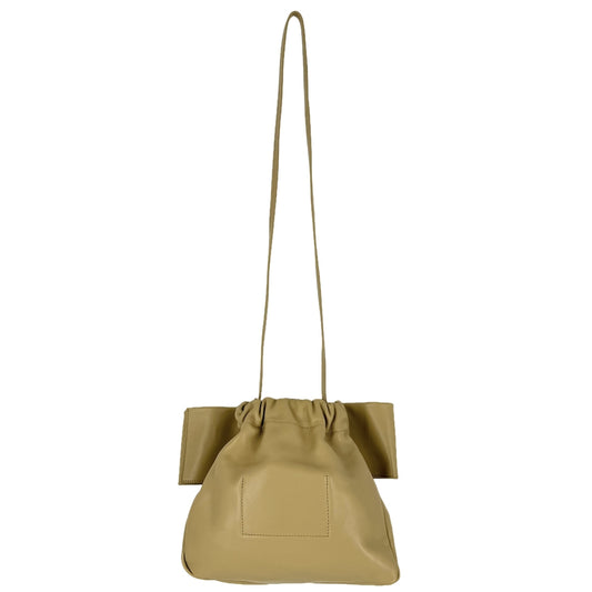 JIL SANDER ジルサンダー ショルダーバッグ ミディアムボウリボンショルダーバッグ J08WD0026 レザー ベージュ ゴールド金具 レディース【中古品】