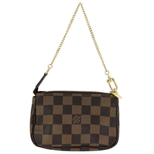 LOUIS VUITTON ルイヴィトン ポーチ ミニポシェットアクセソワール T&B アクセサリーポーチ MiniPochette Accessoires N58011 ダミエキャンバス ブラウン 茶 ゴールド金具 レディース【中古品】