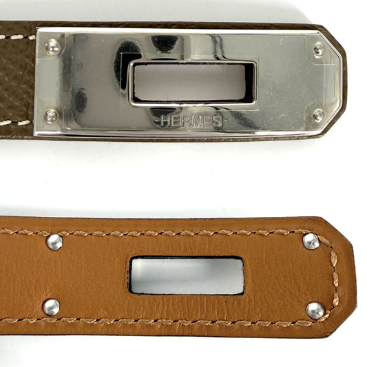 HERMES エルメス ベルト ケリーベルト18 小物 ファッションアイテム Z刻印 レザー エトゥープ シルバー金具 レディース 2021年【中古品】