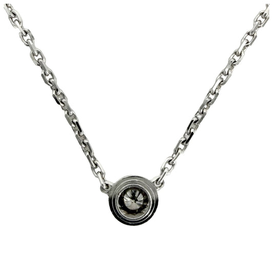 CARTIER カルティエ ネックレス ダムール XS 一粒ダイヤ アクセサリー ジュエリー Au750 18金WG K18ホワイトゴールド ダイヤモンド レディース 約2.4g【中古品】