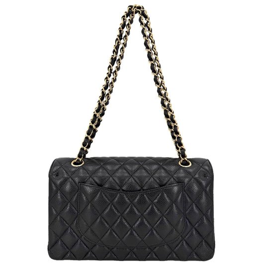 CHANEL シャネル ショルダーバッグ マトラッセ25 ダブルチェーン ココマーク ダブルフラップ キャビアスキン ブラック 黒 ゴールド金具 レディース【中古品】
