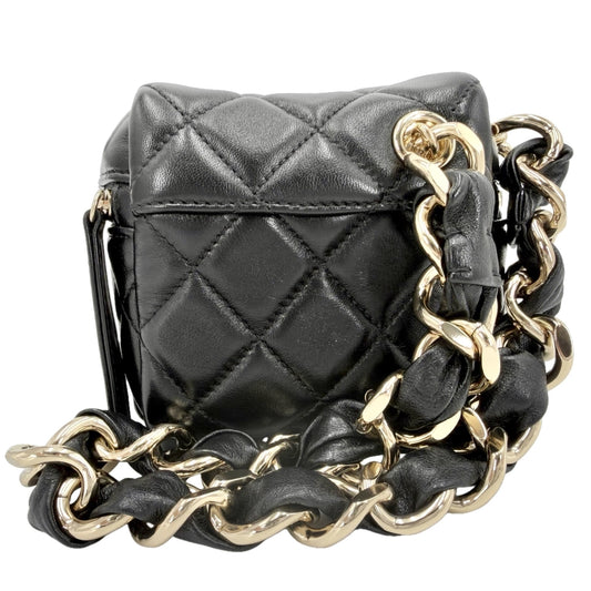 CHANEL シャネル ハンドバッグ マトラッセ ミニバッグ ポーチ ココマーク ラムスキン ブラック 黒 ゴールド金具 レディース【中古品】