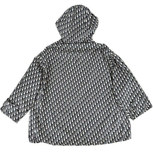 【秋物特集】 Christian Dior クリスチャンディオール アウター オブリーク プルオーバー アノラック アパレル 服 XS ネイビー 紺 ベージュ ブラック金具 春 秋 ポリエステル レディース【中古品】