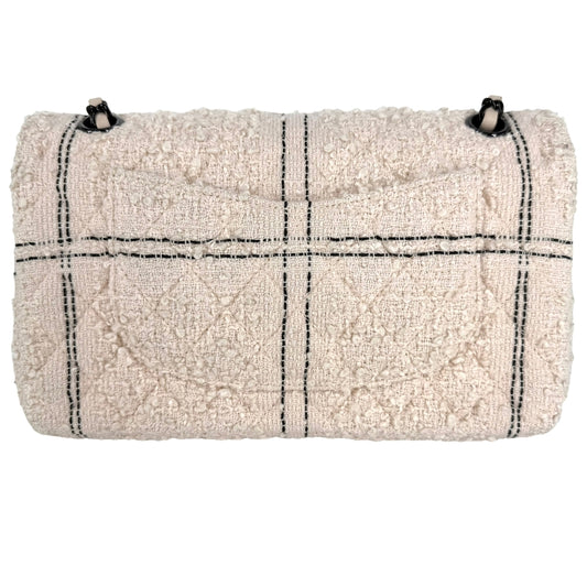 CHANEL シャネル ショルダーバッグ マトラッセ25 ココマーク ツイード レザー ピンクベージュ ブラック金具 レディース【中古品】