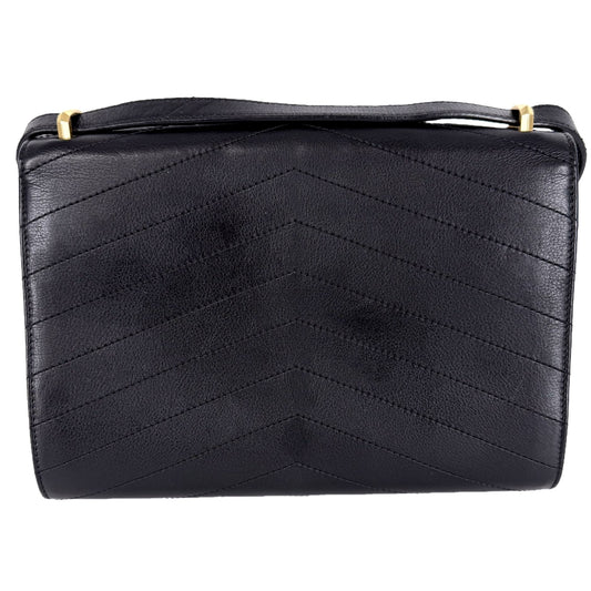 CHANEL シャネル ショルダーバッグ シェブロン チェーンショルダーバッグ ココマーク レザー ブラック 黒 ゴールド金具 レディース【中古品】
