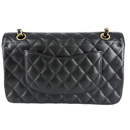 CHANEL シャネル ショルダーバッグ マトラッセ25 ダブルチェーン ダブルフラップ ココマーク ターンロック キャビアスキン ブラック 黒 ゴールド金具 レディース【中古品】