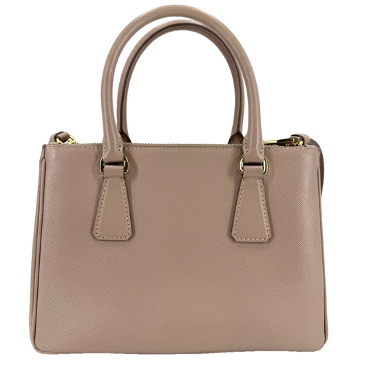 PRADA プラダ 2WAY ガレリア スモール ハンドバッグ ショルダーバッグ トライアングルロゴ 1BA896 レザー ピンクベージュ ゴールド金具 レディース【中古品】
