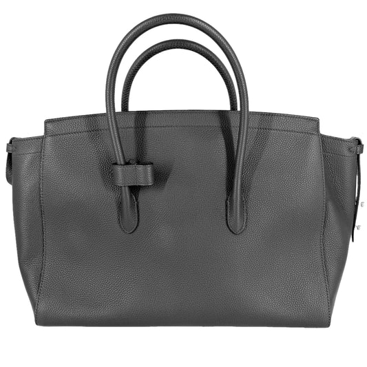 Dunhill ダンヒル トートバッグ センチュリー フラップトート 42 レザー ブラック 黒 シルバー金具 メンズ【中古品】