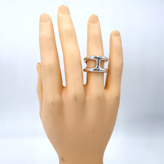 HERMES エルメス 指輪 オスモズGM リング アクセサリー ジュエリー シルバー925 約20.5号 シルバー メンズ 約16.6g【中古品】