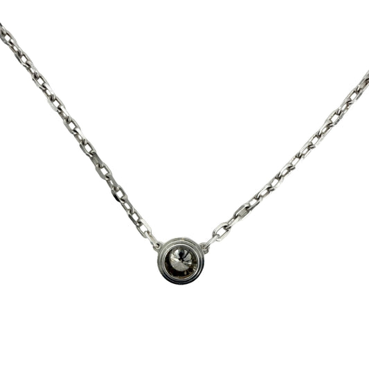 CARTIER カルティエ ネックレス ダムール 一粒ダイヤ アクセサリー ジュエリー 18金WG K18ホワイトゴールド ダイヤモンド レディース 約3.2g【中古品】