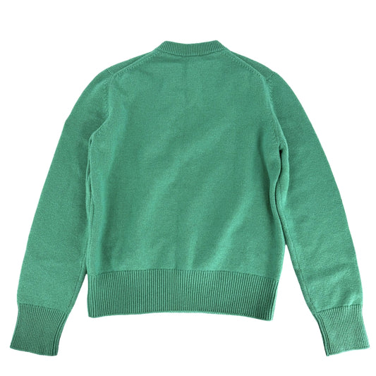LOUIS VUITTON ルイヴィトン ニット ジッパー トップス 長袖 アパレル 服 S グリーン 緑 ホワイト金具 秋 冬 カシミヤ ウール メンズ【中古品】