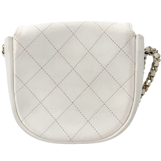 CHANEL シャネル ショルダーバッグ ビコローレ 小さめ チェーンショルダー レザー ホワイト 白 ゴールド金具 レディース【中古品】